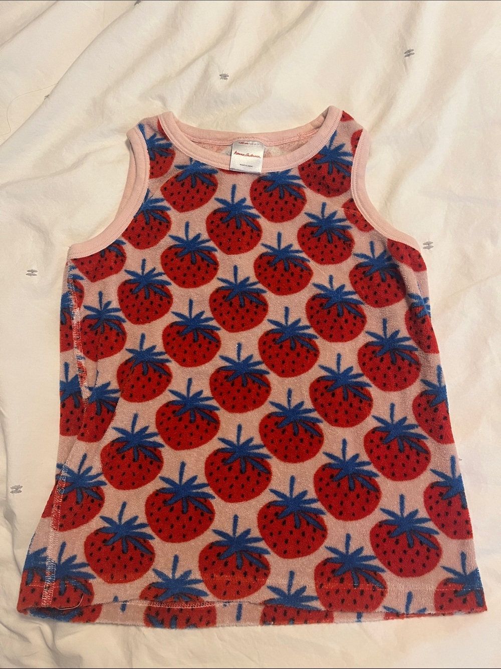 Terry cloth strawberry tank top